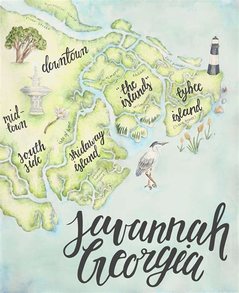 Savannah Ga Map | Savannah chat, Savannah ga map, Savannah georgia map