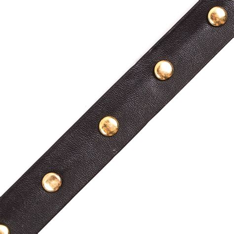 Black Faux Leather Trim with Gold Studs - 0.75" - Fabric - Trims & Chains - Trims