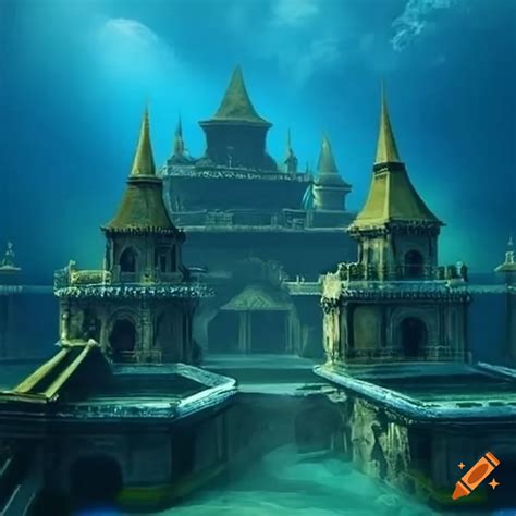 Underwater palace ruins on Craiyon