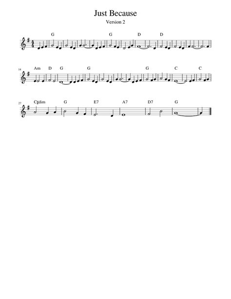 Just Because Sheet music for Piano (Solo) | Musescore.com