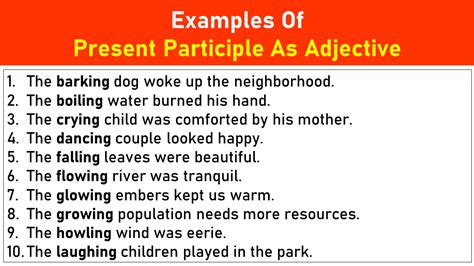 50 Examples Of Present Participle As Adjective - EngDic