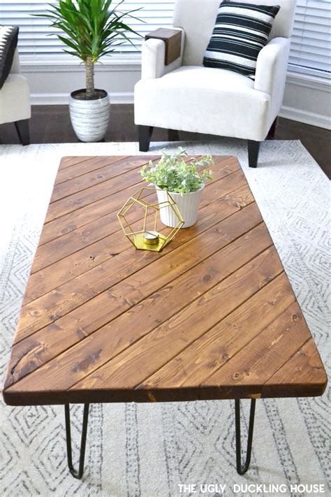 Coffee Table Design, Diy Coffee Table Plans, Hairpin Leg Coffee Table, Hairpin Legs, Wood Coffee ...
