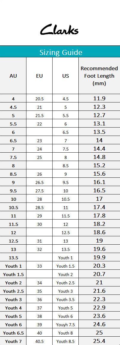 Dessert Kindergarten Dolmetscher clarks kids chart size Verformung ...