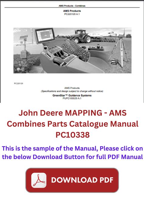 John Deere MAPPING - AMS Combines Parts Catalogue Manual PC10338 by Service & Repair Info. - Issuu