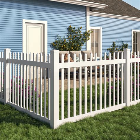 WamBam No-Dig BL19101 Nantucket Picket Vinyl Fence, White, 4' H ...