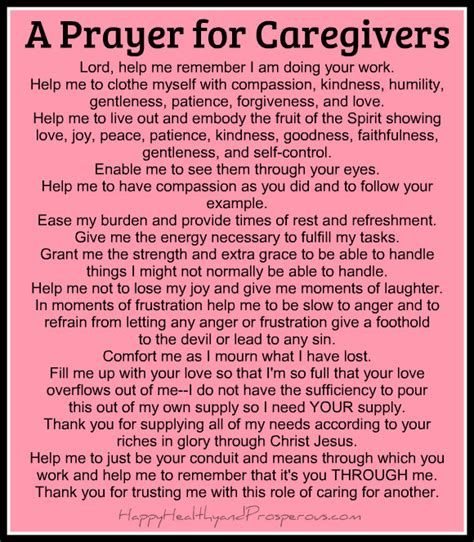 A Prayer for Caregivers - Happy, Healthy & Prosperous