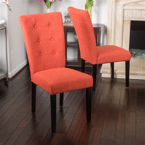 Allison Deep Orange Fabric Dining Chair (Set of 2) | Walmart Canada