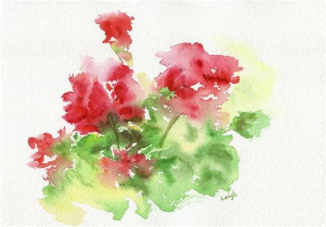 Watercolor Geraniums at PaintingValley.com | Explore collection of ...