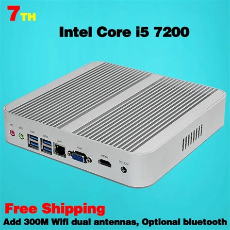 Mini Pc Gen Intel Core i5 7200U Kaby Lac Win10 Fanless desktop gaming computer usb 3.0 4K HTPC ...
