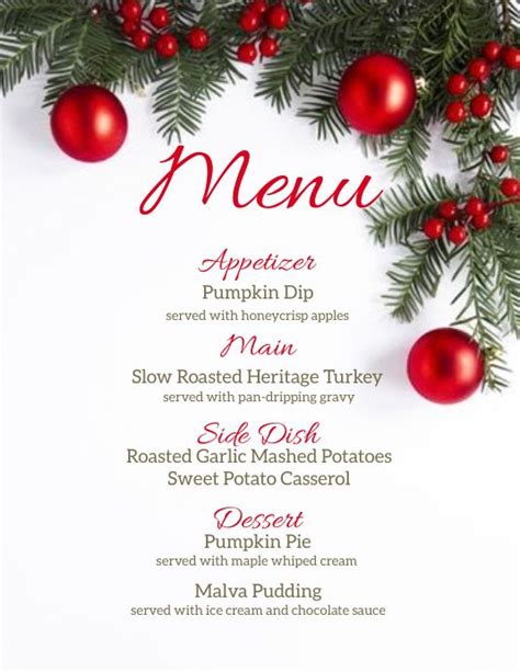 Copy of christmas DINNER MENU template | Christmas menu design ...