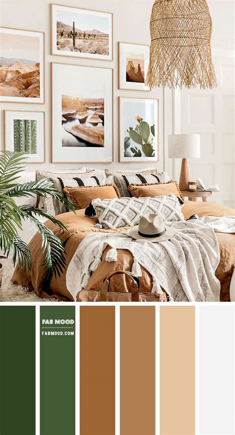 Brown and Green Colour Scheme For Bobo Look | Earth Tone Bedroom