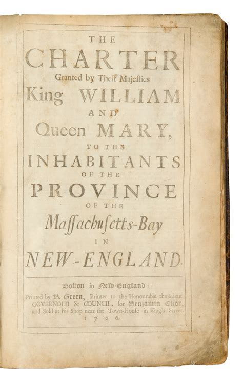 Massachusetts Bay Colony | An early printing of the charter and laws | Barnebys