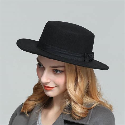 Wholesale custom vintage artificial wool women hats stylish fedora ...