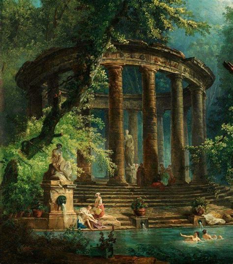 Hubert Robert, The bathing pool | Arte renacentista pintura, Arte ...