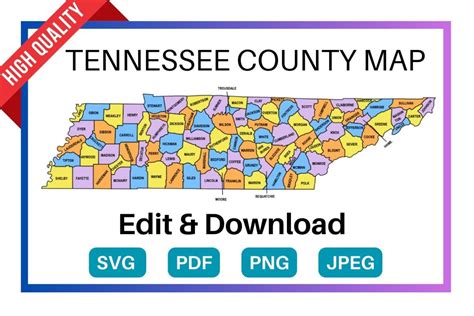 Tennessee County Map: Editable & Printable State County Maps