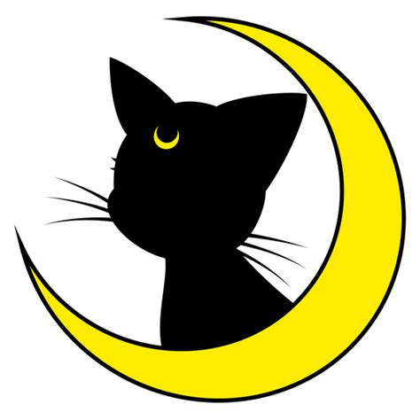 a black cat sitting on top of a yellow crescent with the moon in the background