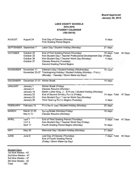 Lake County Florida Schools Calendar 2024 - Schoolcalendars.net