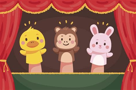 Free Vector | Organic flat puppet show background illustrated