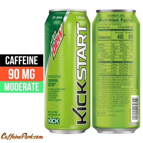 How Much Caffeine is in a Mountain Dew Kickstart? in 2022 | Caffeine, Mountain dew, Caffeine content