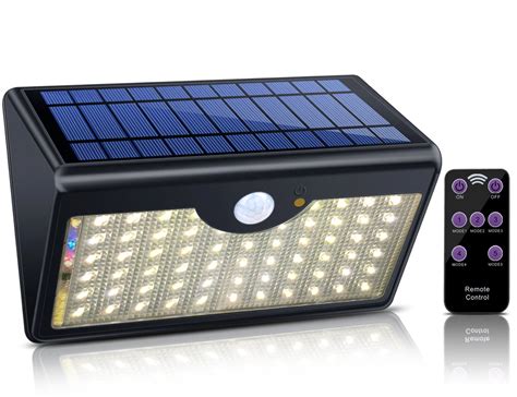 Solar Lights Outdoor with Remote Control, 1300LM 60 LED Wireless ...