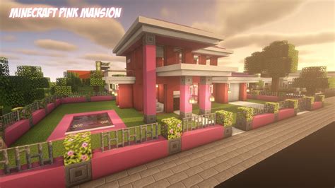 Minecraft pink mansion - Tutorial - YouTube