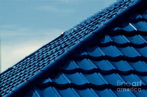 Pattern Of Blue Roof Tiles Photograph by Antoni Halim