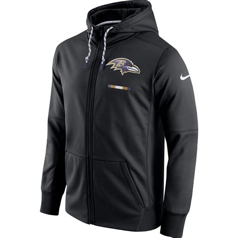 Men's Nike Black Baltimore Ravens Sideline Logo Performance Full-Zip Hoodie