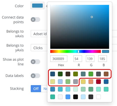 Configuring the default colors palette