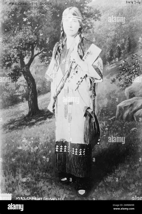 Mrs. Charlotte Gulick, American Indian dress, Photograph shows Charlotte Vetter Gulick (1865 ...