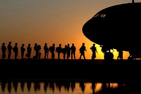 Royalty-Free photo: Silhouette photo of soldiers | PickPik