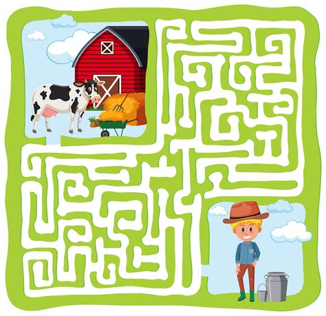 Farm maze game 1214776 Vector Art at Vecteezy