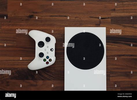 LONDON - OCTOBER 31, 2022: Xbox Series S games console with white ...