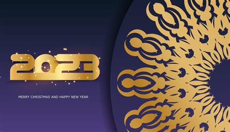 Blue and gold color. Happy New Year 2023 festive postcard. 14373984 Vector Art at Vecteezy