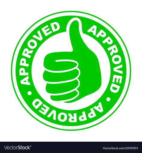 Approved thumbs up icon Royalty Free Vector Image
