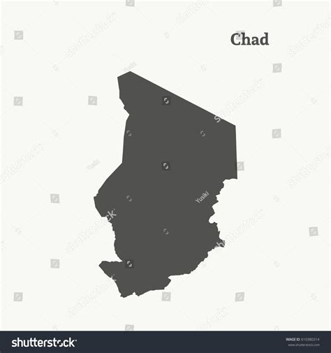 Outline Map Chad Isolated Vector Illustration Stock Vector (Royalty ...