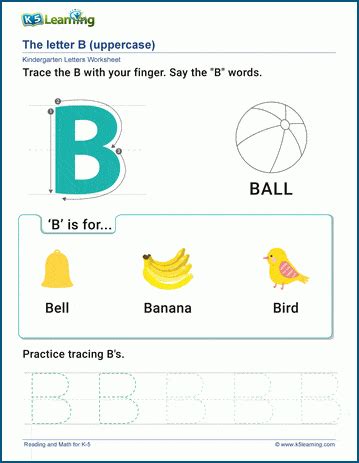 Find The Letter B Worksheets