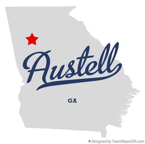 Map of Austell, GA, Georgia