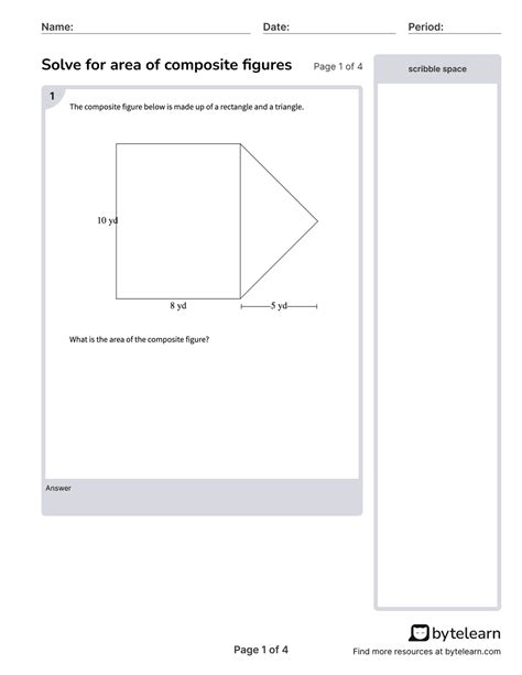 Area Of Composite Figures Worksheets [PDF] (7.G.B.6): 7th Grade Math