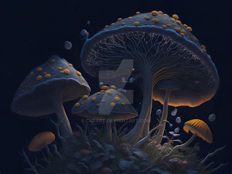 Neon Mushrooms (4) by C4Dart on DeviantArt