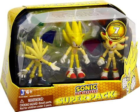 Sonic The Hedgehog Super Pack 3.5 Action Figure 3-Pack Includes 7 Chaos ...