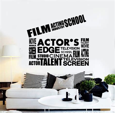 Vinyl Wall Decal Cinema Films Movie Television Actors Words Stickers M ...