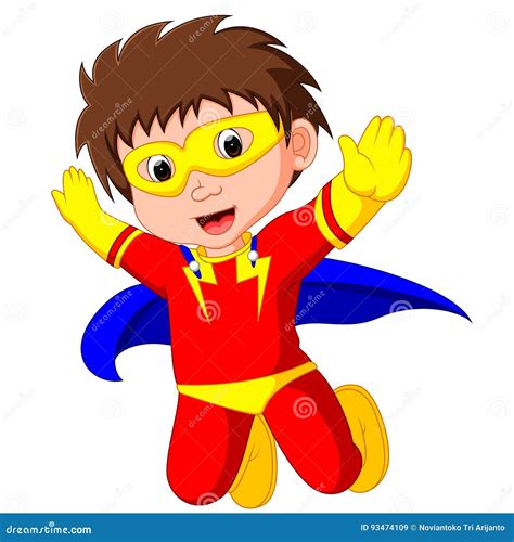 Superhero kid cartoon stock vector. Illustration of clipart - 93474109