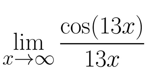 Limit of cos(13x)/13x as x approaches infinity - YouTube