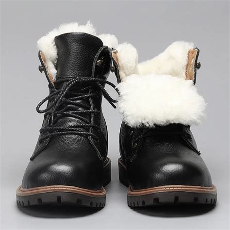 Aliexpress.com : Buy Natural Wool Men Winter Boots Size 35~48 Warmest ...