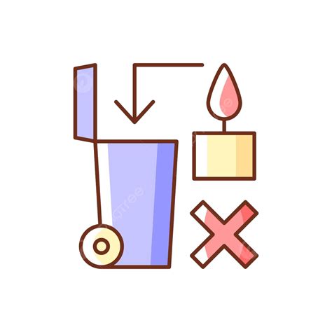 Proper Disposal Of Hot Wax Rgb Color Coded Manual Icon Label Vector, Never, Logotype, Emblem PNG ...