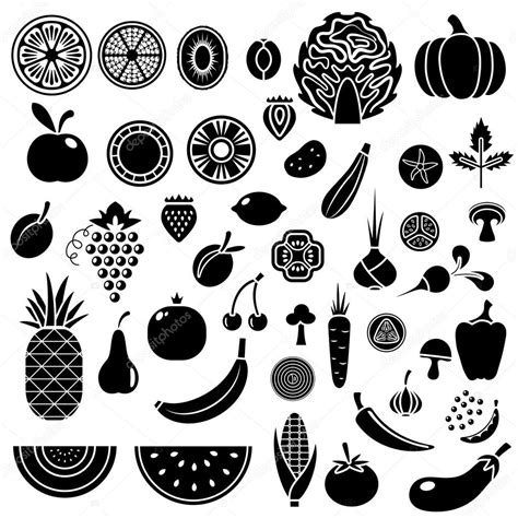 Silhouette of fruits and vegetables Stock Vector Image by ©Barmaleeva #67162587