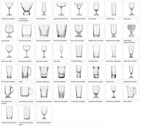 YSK the names of the different glasses used in bars | Types of wine glasses, Alcohol glasses ...