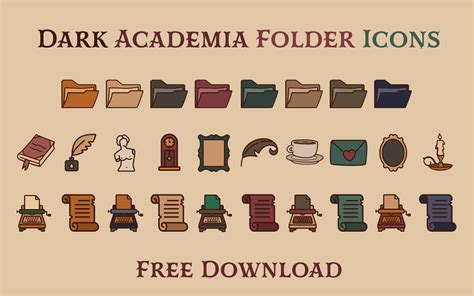 Dark Academia Folder Icons for Mac & Windows - Free Mac Icons