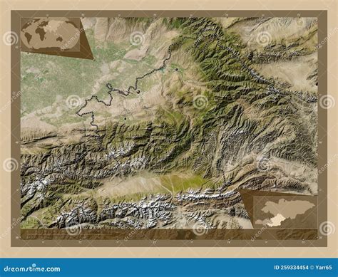 Osh, Kyrgyzstan. Low-res Satellite. Major Cities Stock Illustration - Illustration of land ...