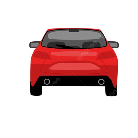 Back Of Car Vector, Car Back Vector, Red Car, Vector Transportation PNG and Vector with ...